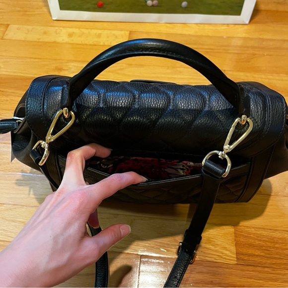 VERA BRADLEY QUILTED STELLA SATCHEL IN BLACK - Picture 4 of 9